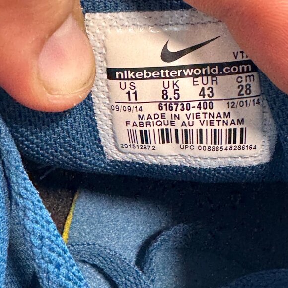 Size 11 Nike Air Max 90 Essentials Blue Womens Athletic Sneakers 616730-400 - Picture 10 of 12